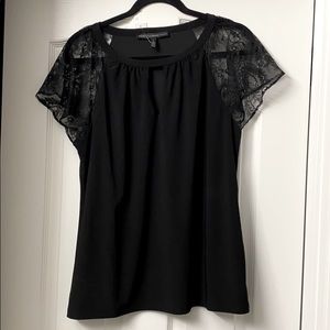 White House Black Market black top lace sleeves